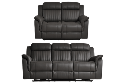Cidliano Genuine Leather Grey Electric Power Recliner 3+2 Seater Sofa Set - Furniture Instore