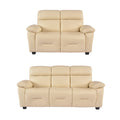 Rivello Genuine Leather Cream 3+2 Seater Sofa Set