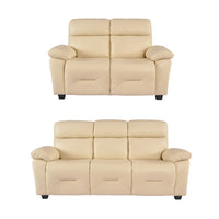 Rivello Genuine Leather Cream 3+2 Seater Sofa Set