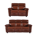 Rivello Genuine Leather Tan 3+2 Seater Sofa Set