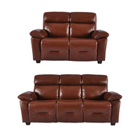 Rivello Genuine Leather Tan 3+2 Seater Sofa Set