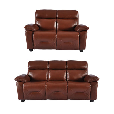 Rivello Genuine Leather Tan 3+2 Seater Sofa Set