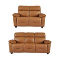 Rivello Genuine Leather Caramel 3+2 Seater Sofa Set