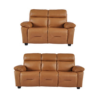Rivello Genuine Leather Caramel 3+2 Seater Sofa Set