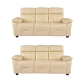 Rivello Genuine Leather Cream 3+3 Seater Sofa Set