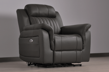 Cidliano Genuine Leather Grey Electric Power Recliner 2+1+1 Seater Sofa Set - Furniture Instore