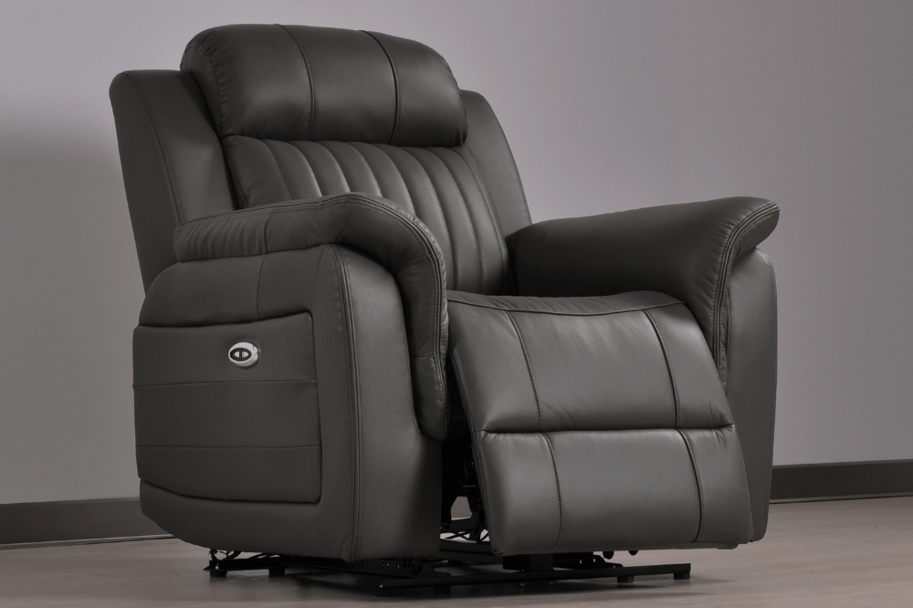 Cidliano Genuine Leather Grey Electric Power Recliner 2+1 Seater Sofa Set - Furniture Instore