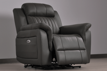 Cidliano Genuine Leather Grey Electric Power Recliner 2+1 Seater Sofa Set - Furniture Instore