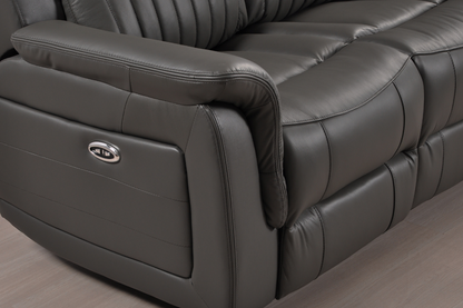 Cidliano Genuine Leather Grey Electric Power Recliner 2+2 Seater Sofa Set