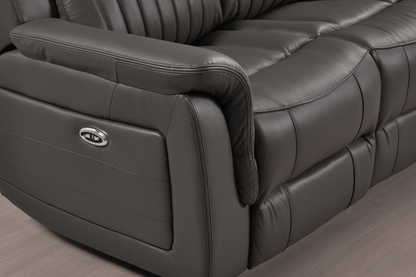 Cidliano Genuine Leather Grey Electric Power Recliner 2+1 Seater Sofa Set - Furniture Instore