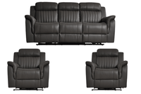 Cidliano Genuine Leather Grey Electric Power Recliner 3+1+1 Seater Sofa Set