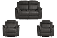 Cidliano Genuine Leather Grey Electric Power Recliner 2+1+1 Seater Sofa Set