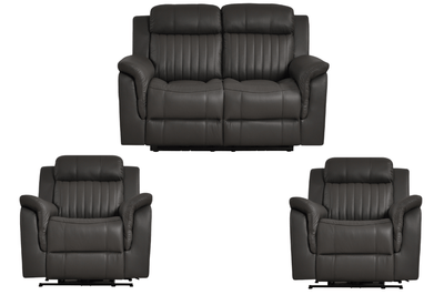 Cidliano Genuine Leather Grey Electric Power Recliner 2+1+1 Seater Sofa Set