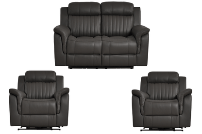 Cidliano Genuine Leather Grey Electric Power Recliner 2+1+1 Seater Sofa Set - Furniture Instore