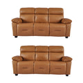 Rivello Genuine Leather Caramel 3+3 Seater Sofa Set