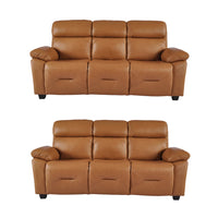 Rivello Genuine Leather Caramel 3+3 Seater Sofa Set