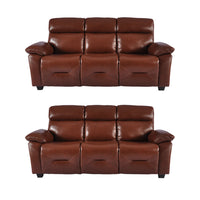 Rivello Genuine Leather Tan 3+3 Seater Sofa Set