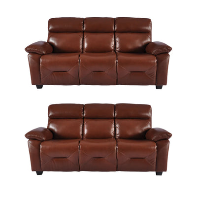 Rivello Genuine Leather Tan 3+3 Seater Sofa Set
