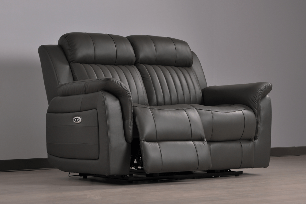 Cidliano Genuine Leather Grey Electric Power Recliner 2+1 Seater Sofa Set - Furniture Instore
