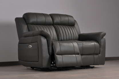 Cidliano Genuine Leather Grey Electric Power Recliner 2+2 Seater Sofa Set