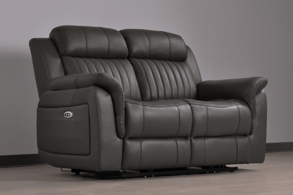 Cidliano Genuine Leather Grey Electric Power Recliner 2+1+1 Seater Sofa Set - Furniture Instore