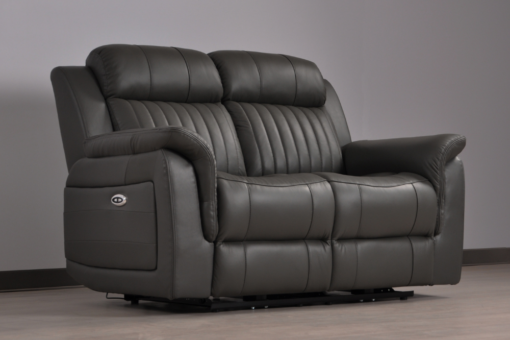 Cidliano Genuine Leather Grey Electric Power Recliner 2+2 Seater Sofa Set