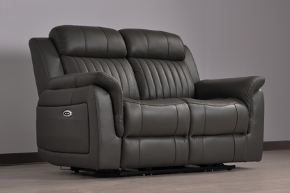 Cidliano Genuine Leather Grey Electric Power Recliner 2+2 Seater Sofa Set