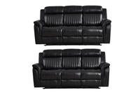 Cidliano Genuine Leather Black Electric Power Recliner 3+3 Seater Sofa Set
