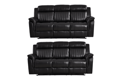 Cidliano Genuine Leather Black Electric Power Recliner 3+3 Seater Sofa Set