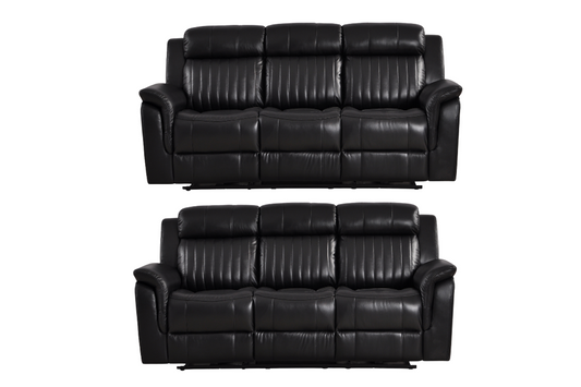 Cidliano Genuine Leather Black Electric Power Recliner 3+3 Seater Sofa Set
