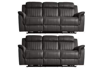 Cidliano Genuine Leather Grey Electric Power Recliner 3+3 Seater Sofa Set