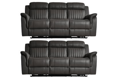 Cidliano Genuine Leather Grey Electric Power Recliner 3+3 Seater Sofa Set - Furniture Instore