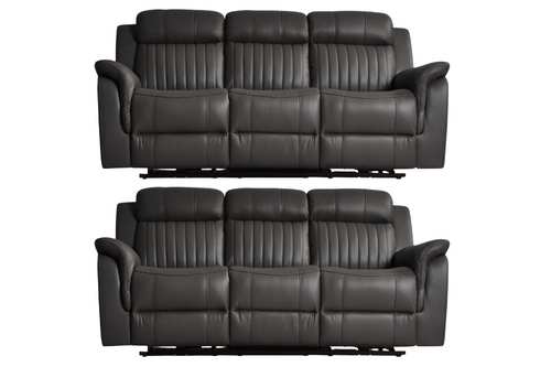 Cidliano Genuine Leather Grey Electric Power Recliner 3+3 Seater Sofa Set