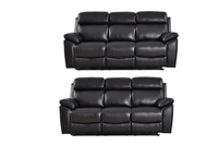 Dandrea Genuine Leather Black Electric Power Recliner 3+3 Seater  Sofa Set
