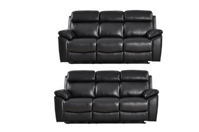 Dandrea Genuine Leather Black Electric Power Recliner 3+3 Seater  Sofa Set