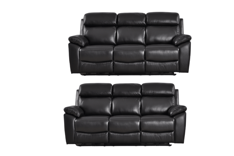 Dandrea Genuine Leather Black Electric Power Recliner 3+3 Seater Sofa Set - Furniture Instore