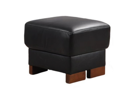Dalmore Genuine Leather Black Footstool
