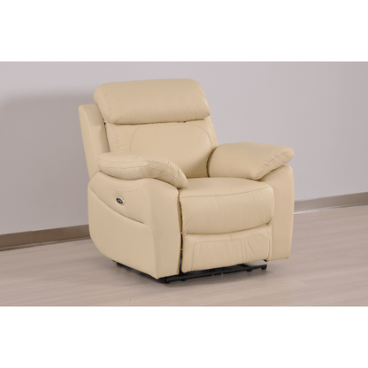 Dandrea Genuine Leather Cream Electric Power Recliner 3+1+1 Seater Sofa Set - Furniture Instore