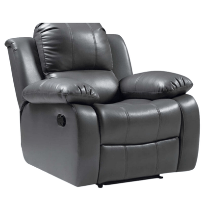 Valencia Grey Leather Manual Recliner 3+1 Seater Sofa Set - Furniture Instore