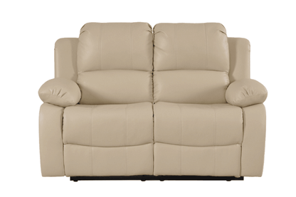 Valencia Cream Leather Manual Recliner 2+2 Seater Sofa Set