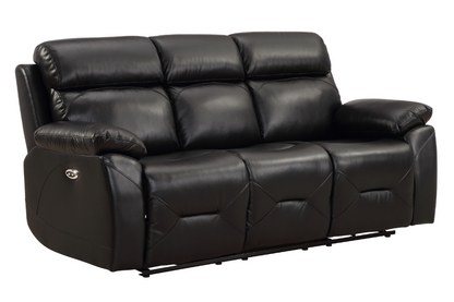 Renato Genuine Leather Black Electric Power Recliner 3+2 Seater Sofa Set