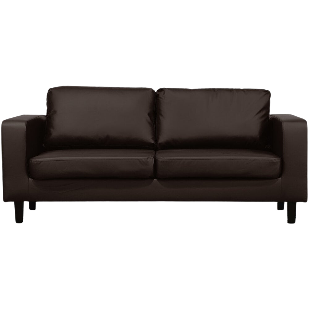 Brown leather sofa on a white background