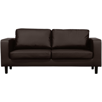 Brown leather sofa on a white background