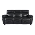 Rivello Genuine Leather Black 3 Seater Sofa