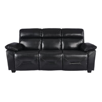 Rivello Genuine Leather Black 3 Seater Sofa