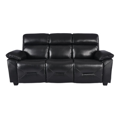 Rivello Genuine Leather Black 3 Seater Sofa