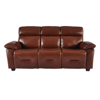 Rivello Genuine Leather Tan 3 Seater Sofa