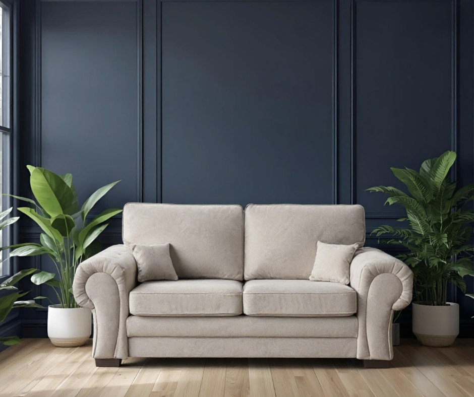 Verona High Back Cream Fabric 3+1+1 Seater Sofa Set