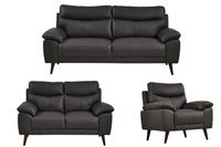 Vantage Genuine Leather Grey 3+2+1 Seater Sofa Set