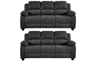 Valerie Charcoal Fabric 3+3 Seater Sofa Set